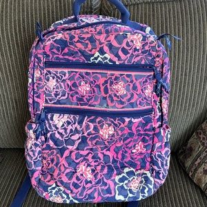 Vera Bradley Backpack Blue and Pink Floral